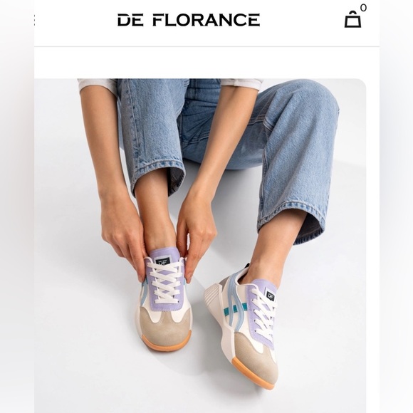DF DE FLORANCE Cloudea™ women’s Sneakers Size 9.5 blue purple tan white - Picture 3 of 12